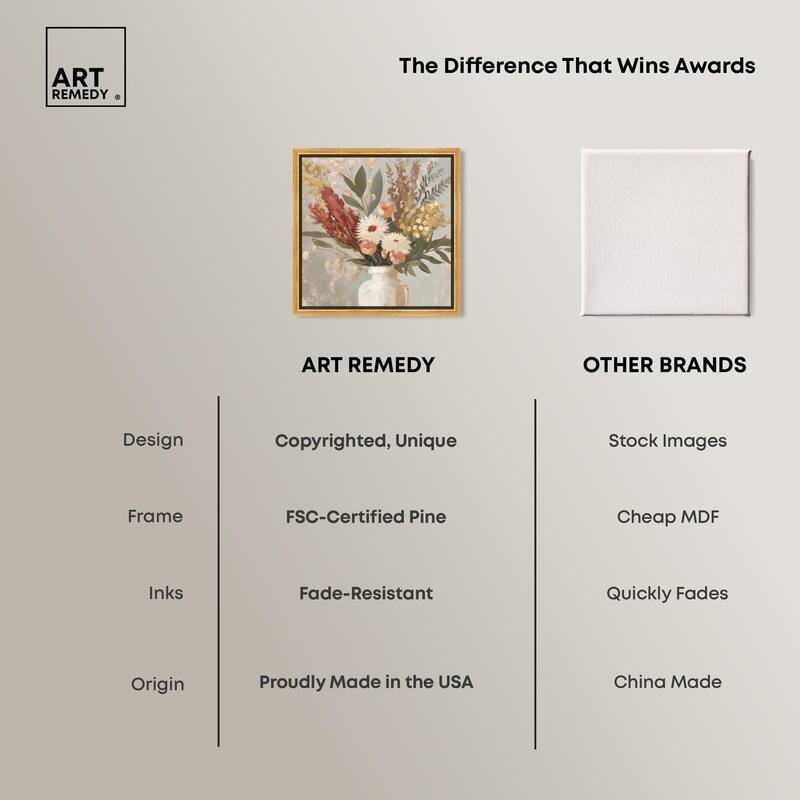 White Vase Bouquet Canvas by Art Remedy