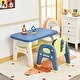 preview thumbnail 4 of 8, Gymax Kids Dinosaur Table and Chair Set Activity Study Desk w/