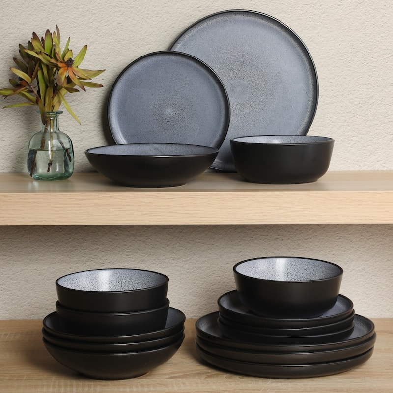 Gibson Elite Tribeca Loft 16-Piece Dinnerware Set - Modern Rustic Tableware for 4, Dishwasher & Microwave Safe