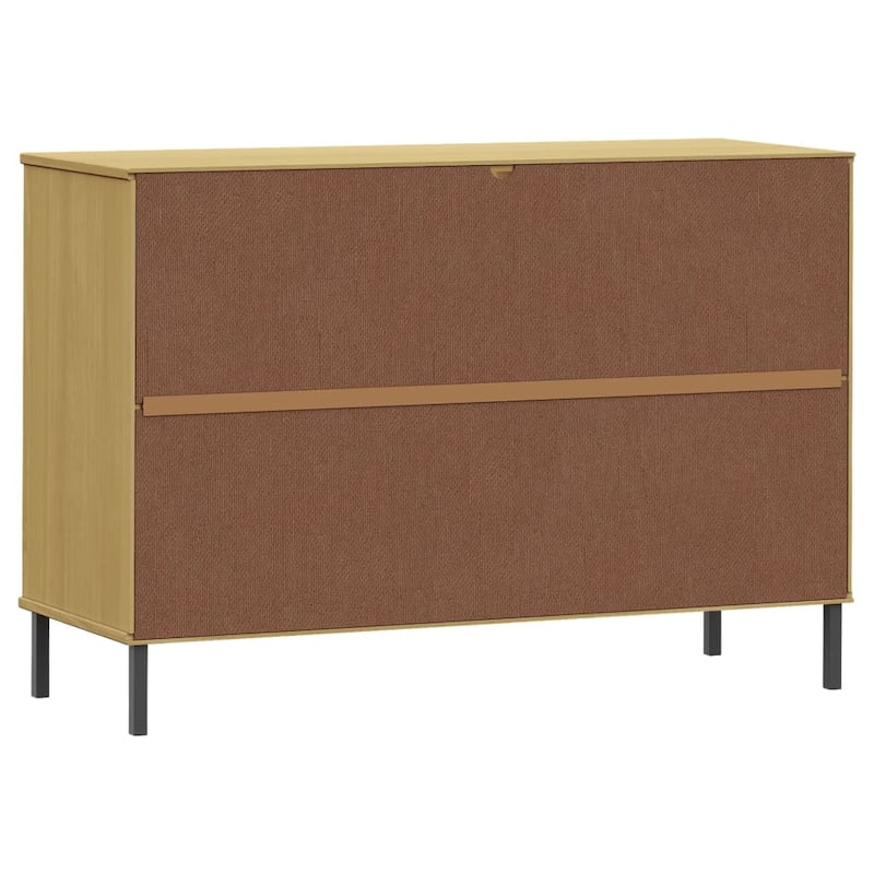 vidaXL Sideboard Buffet Cabinet with Metal Legs for Kitchen Solid Wood OSLO - 44.5" x 15.7" x 30.3"