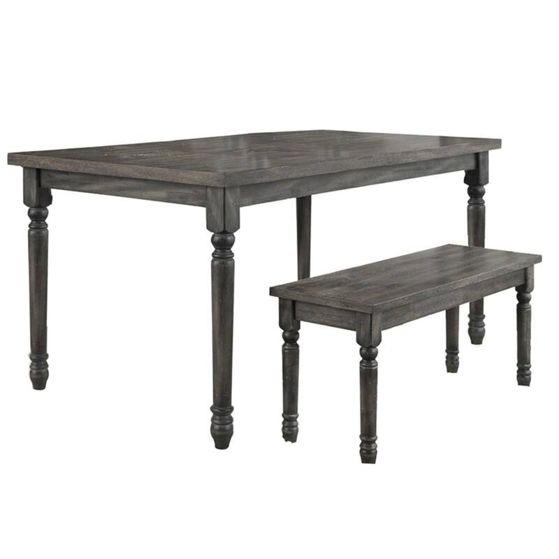 Best Master Furniture Demi Weathered Grey Veneer 59 Inch Rectangular
