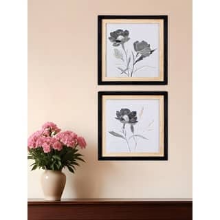 HomeRoots Set Of Two Dark Ophelia Black Framed Print Wall Art