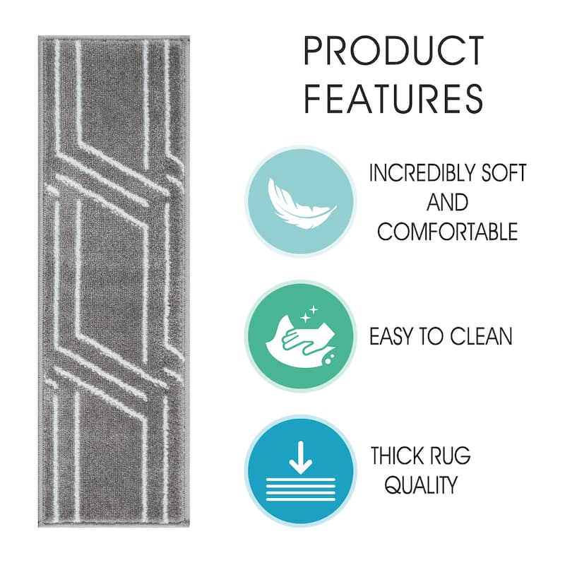 SUSSEXHOME Plaza Collection Stair Treads 100% Polypropylene 9" x 28"