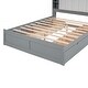preview thumbnail 7 of 16, Queen Size Platform Bed with Shelves and 4 Drawers, Adjustable Upholstered Headboard, Solid Wood Storage Platform Bedframe