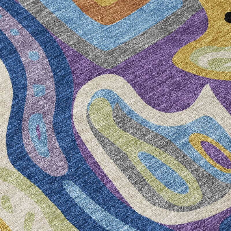 Machine Washable Indoor/ Outdoor Modern Picasy Chantille Rug