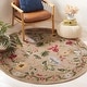 preview thumbnail 47 of 63, SAFAVIEH Handmade Chelsea Rubi French Country Floral Wool Rug 3' Round - Beige - Round