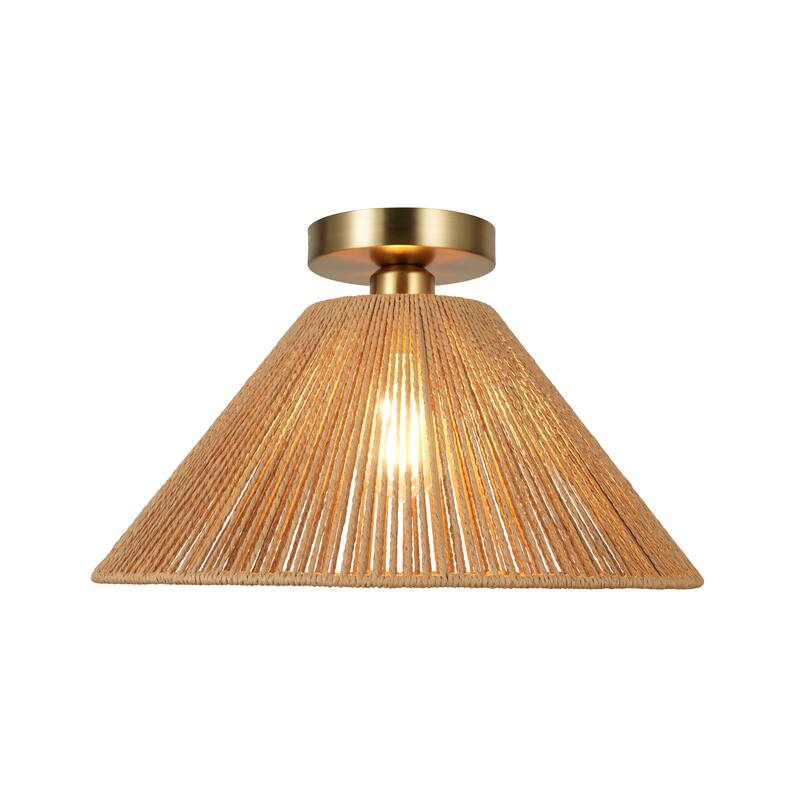 Kenroy Home Twine 1-Light Semi-Flush Mount - Brushed Gold