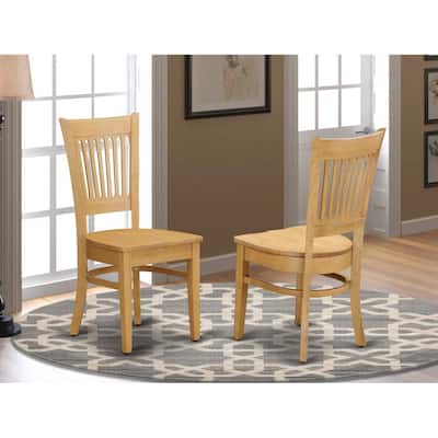 Oak Finish Dining Chairs - Solid Wood Construction for Stylish Kitchen and Dining Seating, Set of 4 - 17