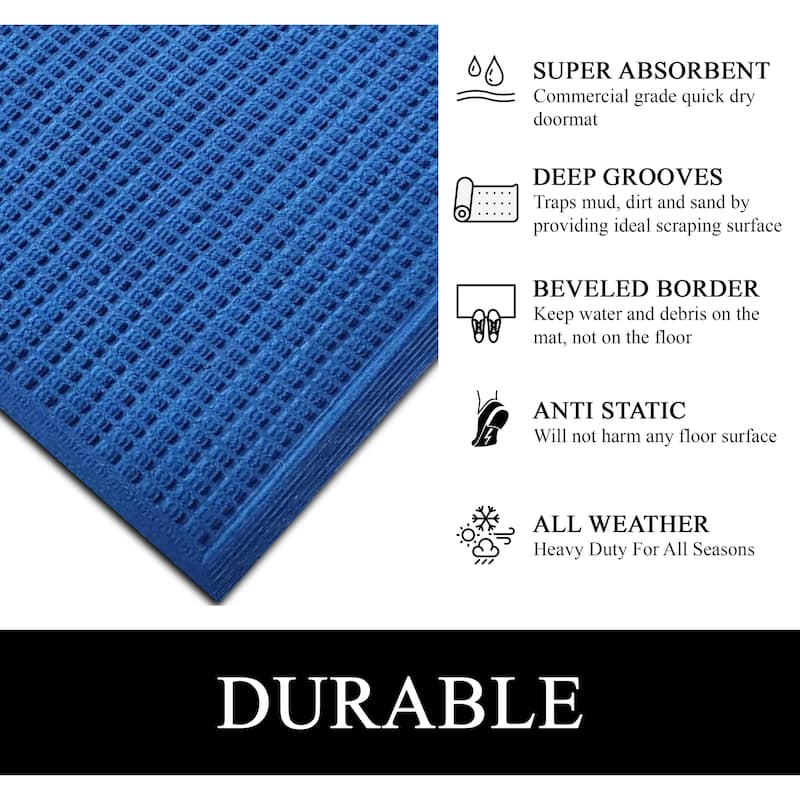 A1HC New All Weather Superior Dirt and Moisture Absorbing Polypropylene Door Mat with Non-Slip Backing for Inside Outside Use