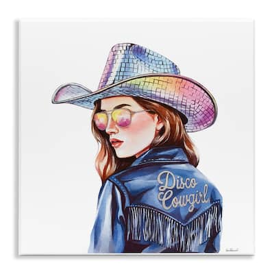 Stupell Disco Cowgirl in Blue Wall Plaque Art Design By Amanda Greenwood