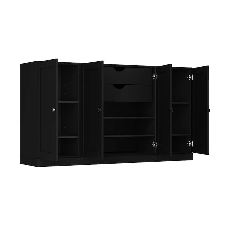 Palace Imports 100% Solid Wood 65" Sideboard with Shaker Doors, 2-Drawers & Adjustable Shelves