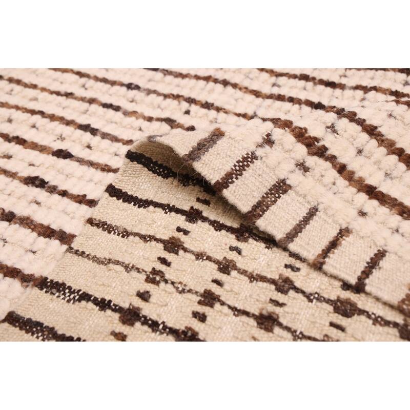 ECARPETGALLERY Hand-knotted Pak Finest Marrakesh Ivory Wool Rug - 8'1 x 10'2