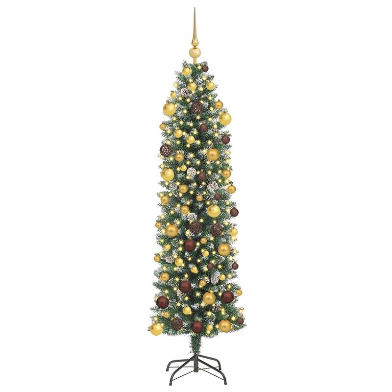 vidaXL Christmas Tree Party Decoration Artificial Slim Tree with Stand PVC