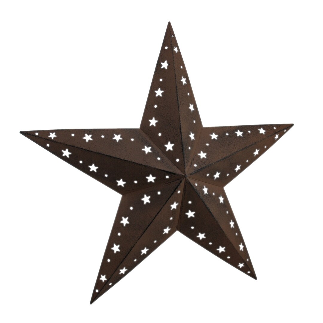 Shop Rustic Brown Cosmic Cutouts Indoor Outdoor 24 Inch Metal Barn