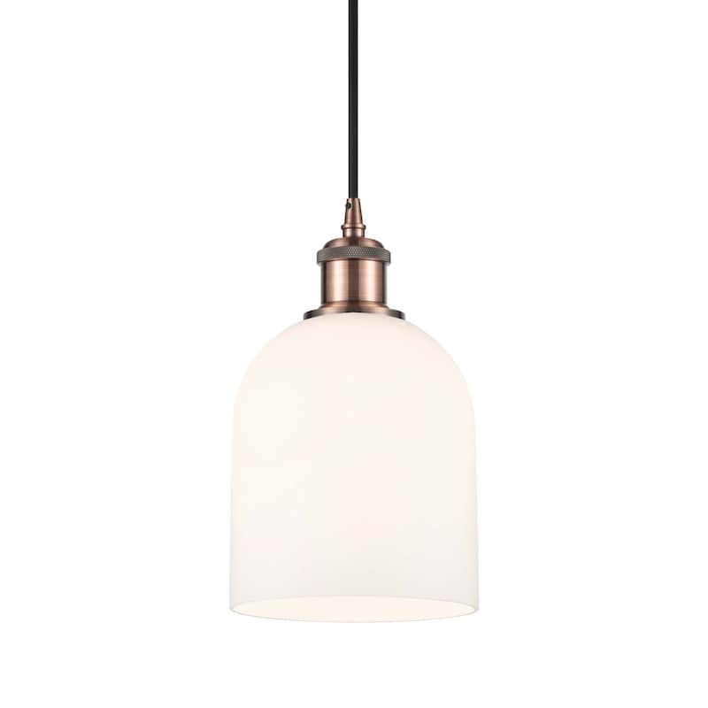 Innovations Lighting 516-1P-10-6 Bella Pendant Bella 6" Wide Mini - Antique Copper / Glossy White