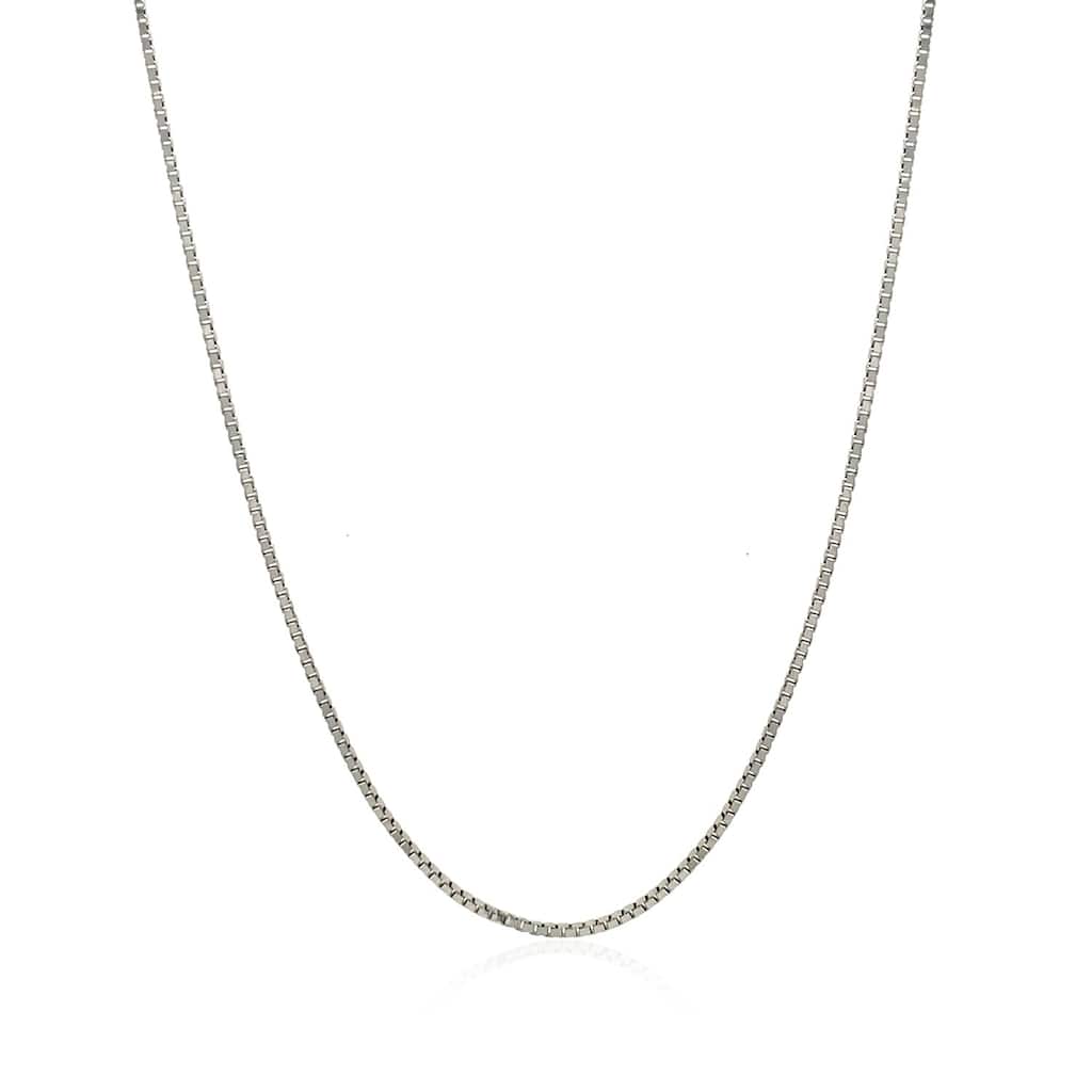 MayaMila 14k White Gold Classic Box Chain 1.0mm
