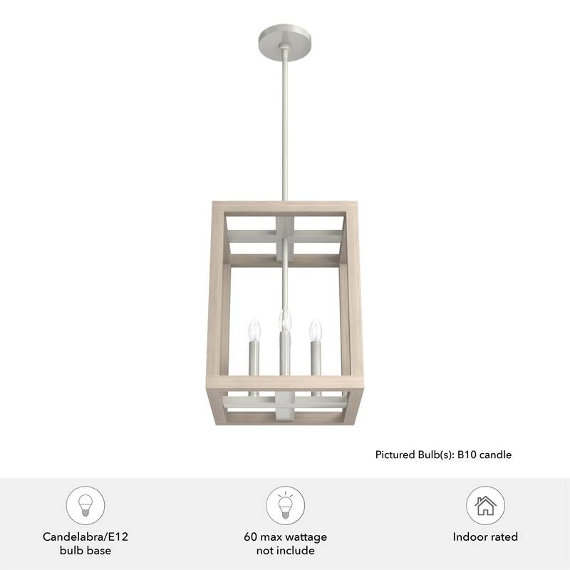 Hunter Squire Manor 12" 4-Light Pendant - Island, Dining Room, Entry - Modern Farmhouse, Transitional, Candle, Caged