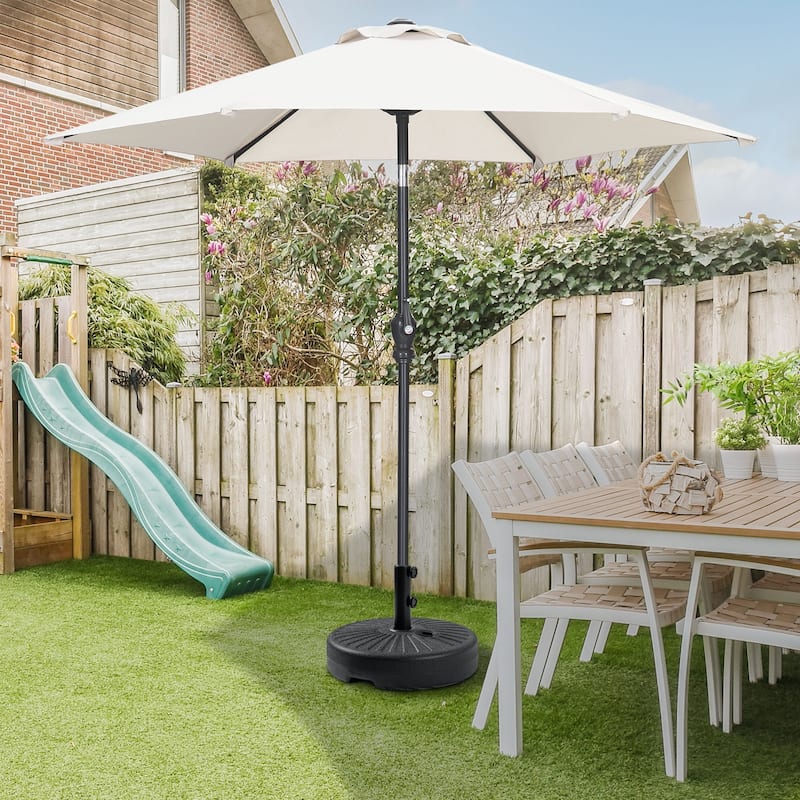 Autlaycil 7.5FT Solar Patio Umbrella with Base and Tilt,Crank