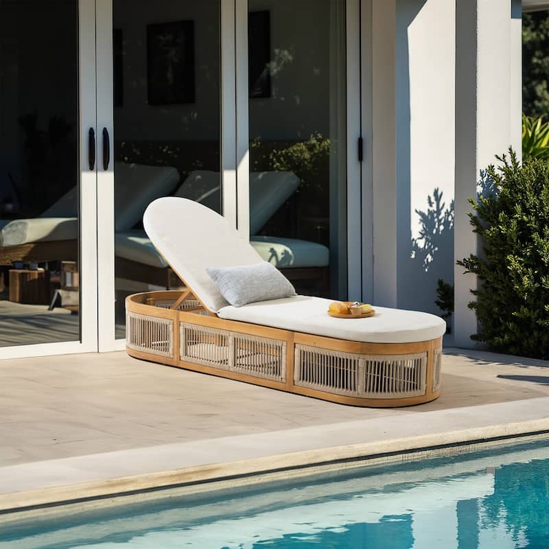 Outdoor Adjustable Acacia Wood Lounge Chair
