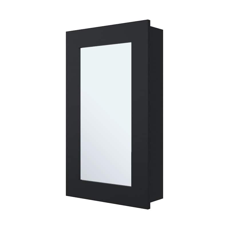 Wall-Mounted Medicine Cabinet with Mirror, 3 Internal Shelves, Space-Saving Design for Bathroom, Black Finish