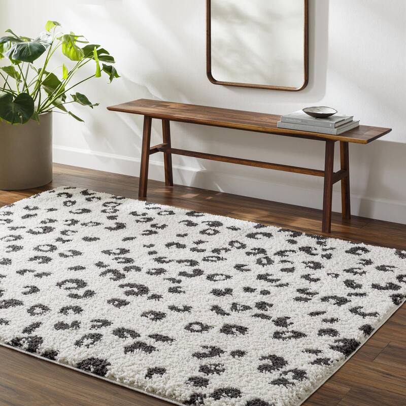 Livabliss Birmingham Animal Print Plush Area Rug - 7' 10" x 10' - Ivory/Black
