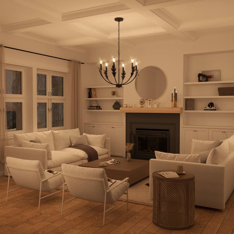 Acroma Black Vintage Leaf Pattern Pendant Light Ideal for Living Room Lighting