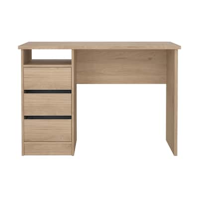 Porch & Den Wes Home Office Writing Desk with 3 Drawers and Open Shelf