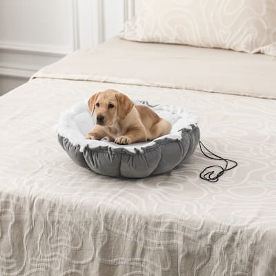 Adeco Pet Bed Round Dog Cat Cushion Bed