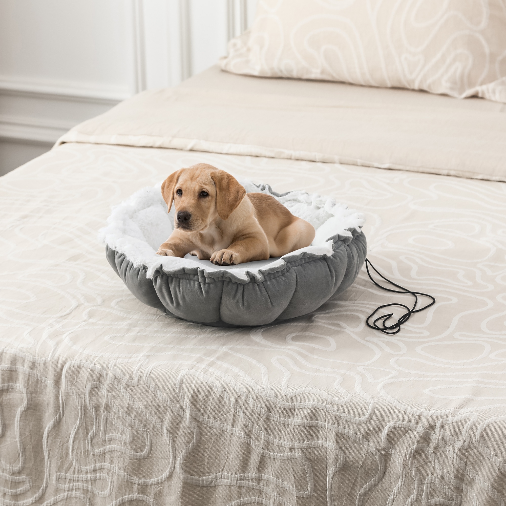 Adeco Pet Bed Round Dog Cat Cushion Bed