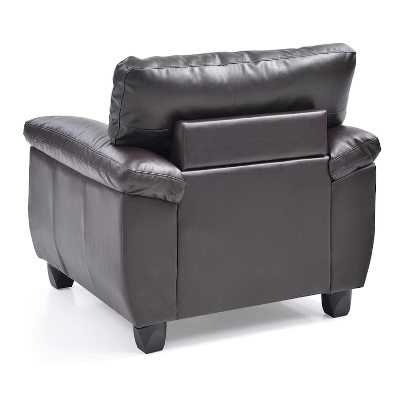 Solid Tufted Upholstered Accent Chair - 36" - Pewter Black