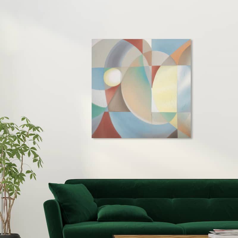 Wynwood Studio Canvas Abstract Pastel Geos IV Blue and Light Blue Modern & Contemporary Wall Art Canvas Print - 30 x 30