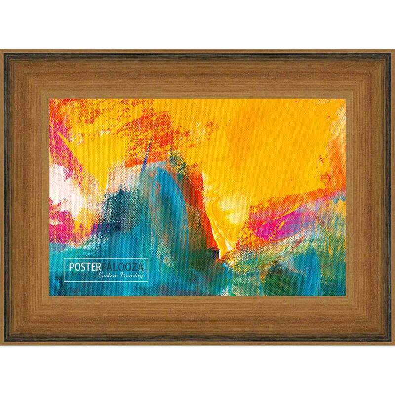 8x11 Contemporary Gold Complete Wood Picture Frame with UV Acrylic, Foam Board Backing, & Hardware