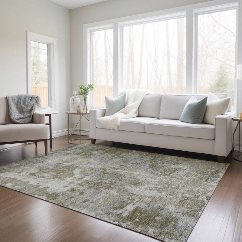 Allus Unique Abstract Weather Resistant Timeless Fusion Outdoor Rug