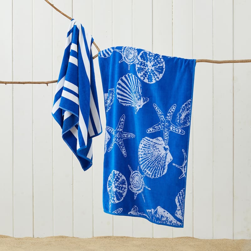 Linery & Co. 100% Cotton Jacquard 2 Pack Summer Beach Towels