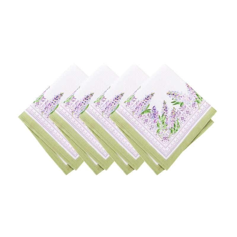 Lilac Garden Floral Dinner Napkins, Set of 4 - 17"x17" - Set of 4
