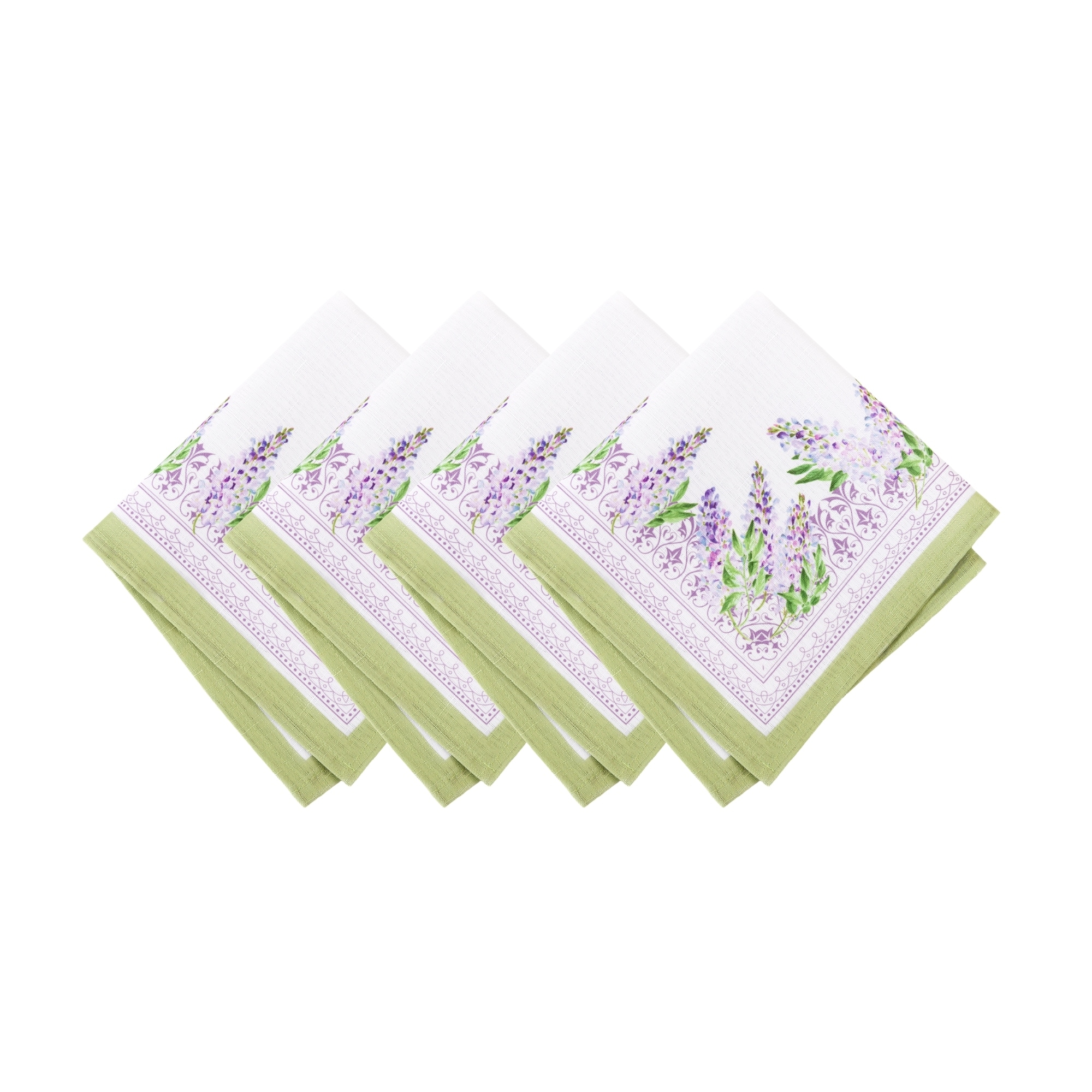 Lilac Garden Floral Dinner Napkins, Set of 4 - 17"x17"