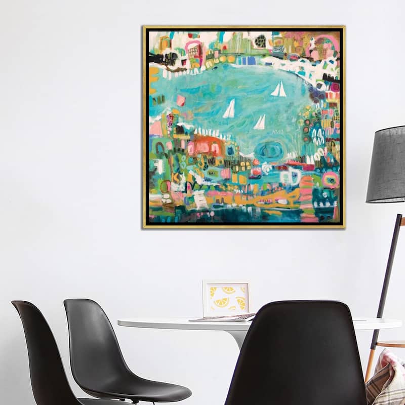 iCanvas "Abstract Marina IV" by Karen Fields Framed Canvas Print