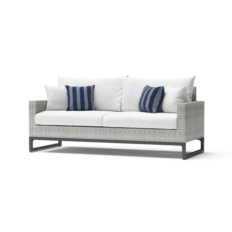 Milo Gray 7 Piece Sunbrella Outdoor Patio Deep Seating Set with Table