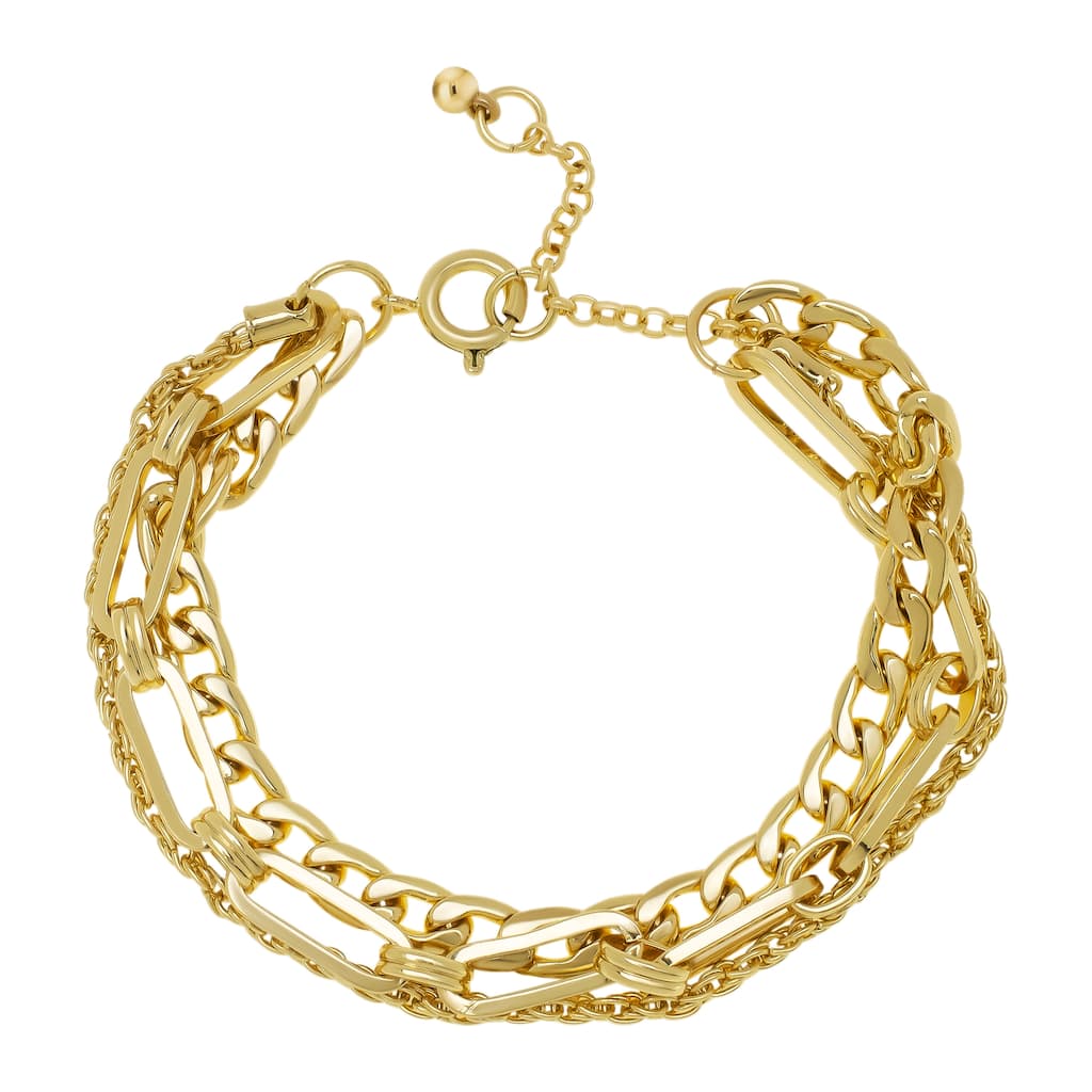Victoria Townsend Yellow Gold Plated 4 Row Large Link Bracelet