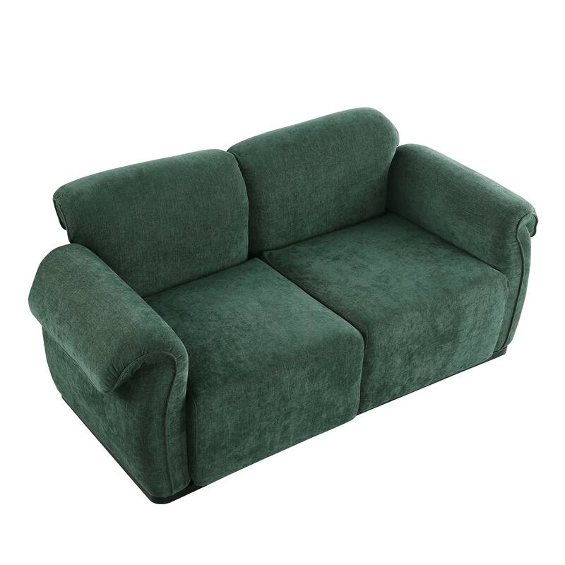 68.5" Chenille Modular Sofa - Fashionable Small Sectional with Iron Frame for Living Room, Bedroom