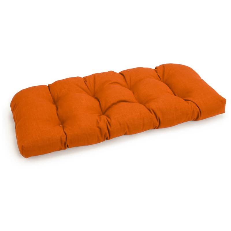 Blazing Needles 42-inch U-shaped Outdoor Bench Cushion - Tangerine Dream
