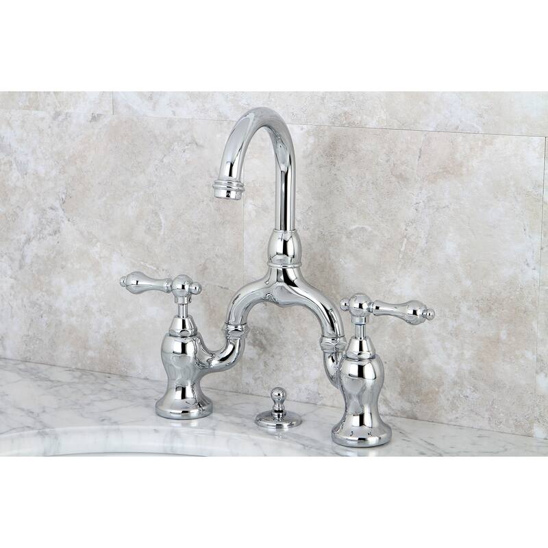 Kingston Brass English Country Bathroom Bridge Faucet - Polished Chrome