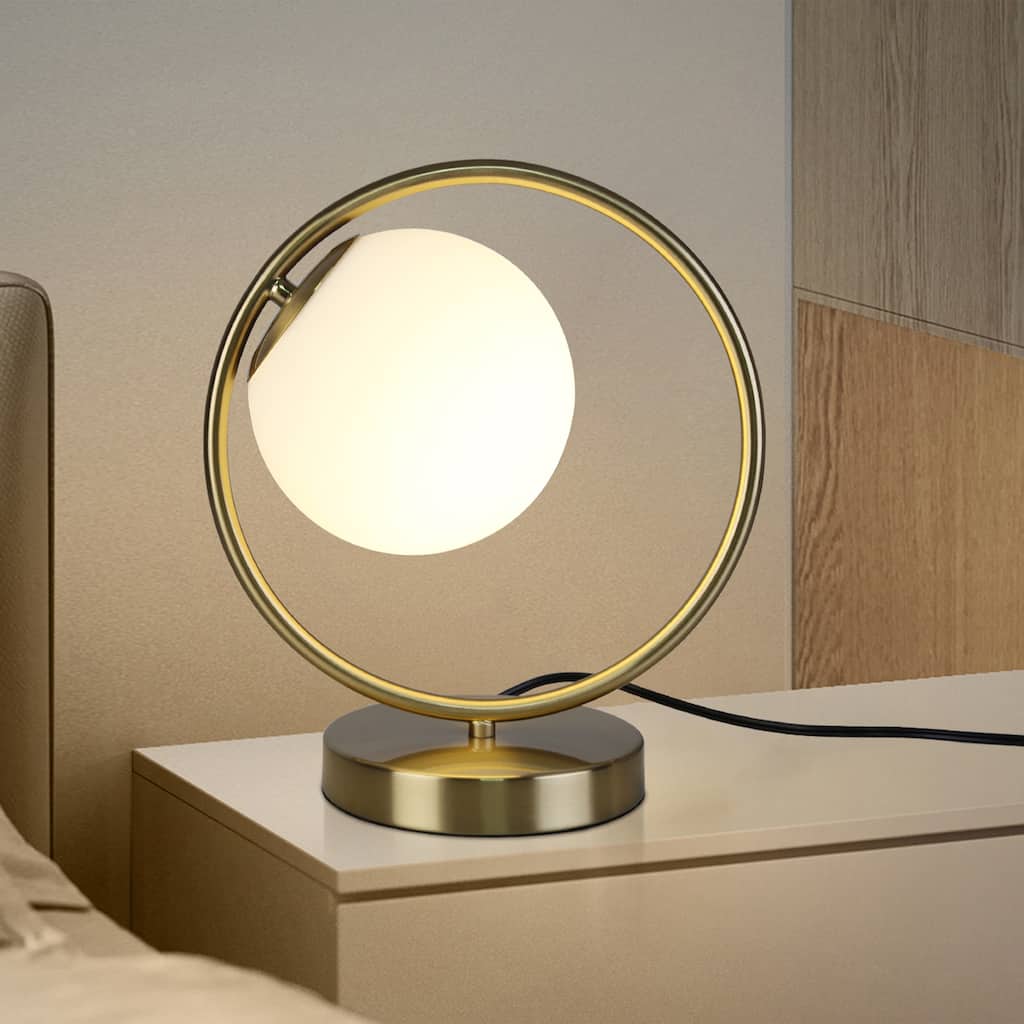 1-Light Gold Table Lamp Desk Lamp Cute Plug in Lamp - 11.8inch