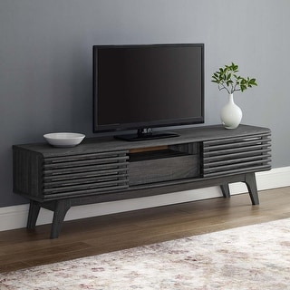 Render Low Profile 59 Inch TV Stand in Walnut / White