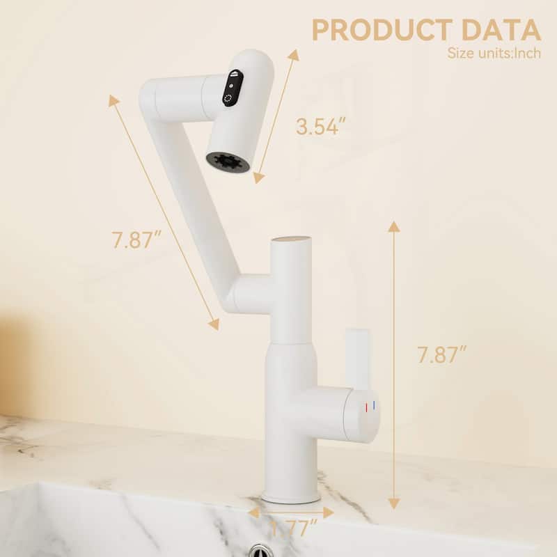 Bathroom Sink Faucet with Temperature Display
