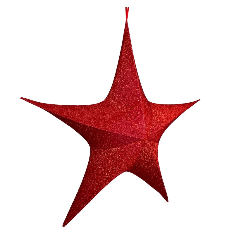 44" Tinsel Foldable Christmas Star Outdoor Decoration