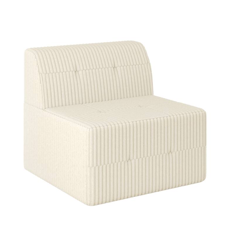Modern Minimalist Modular Sectional Sofa with Terrycloth Upholstery and Wide Foam Seating for Living Room and Guest Room