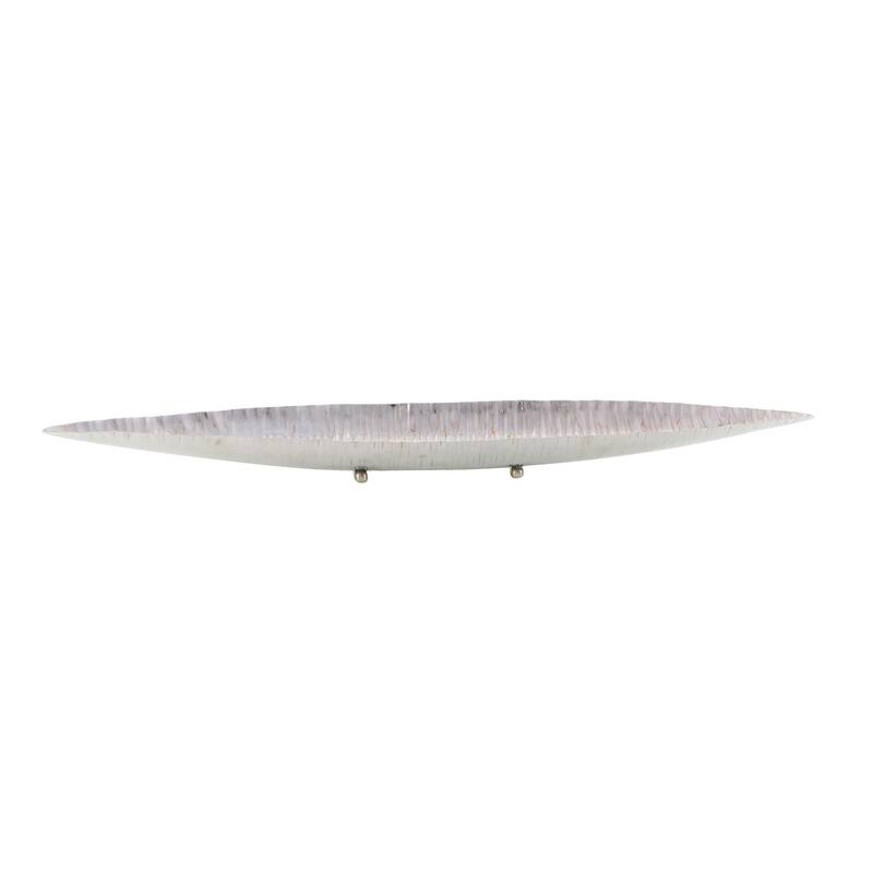 Silver Stainless Steel Metal Decorative Bowl Decorative Bowl with Hammered Design (Set of 2) - S/2 34", 23"W