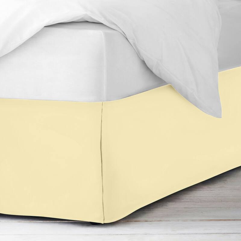 Clara Clark Pleated Bed Skirt-14 inch Tailored Drop - Soft Double Brushed Premium Microfiber Ruffle Bed Skirt - Includes 8 Pins