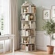 preview thumbnail 1 of 102, 4/5/6 Tiers Round Rotating Bookcase, Revolving Floor Standing Bookshelf Corner Organizer Display Beige-6T